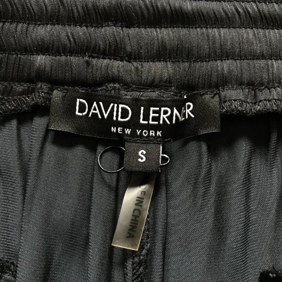 David Lerner Slouchy Joggers Ankle Pants Womens Small Black Cuffed Shirred Boho - Picture 3 of 9